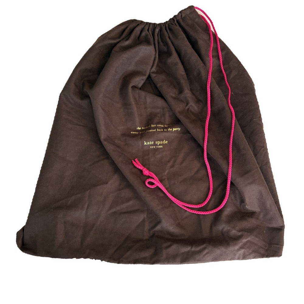 Kate Spade New York Brown Dust Bag Protective Storage Pink Drawstring 27x19